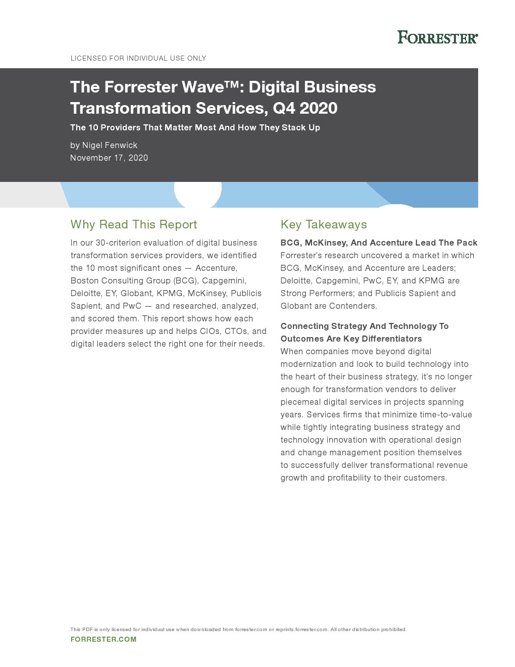 Forrester：2020年第四季度數(shù)字業(yè)務(wù)轉(zhuǎn)型服務(wù)報(bào)告