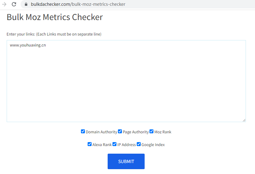 bulkdachecker.com查詢DA指標(biāo)