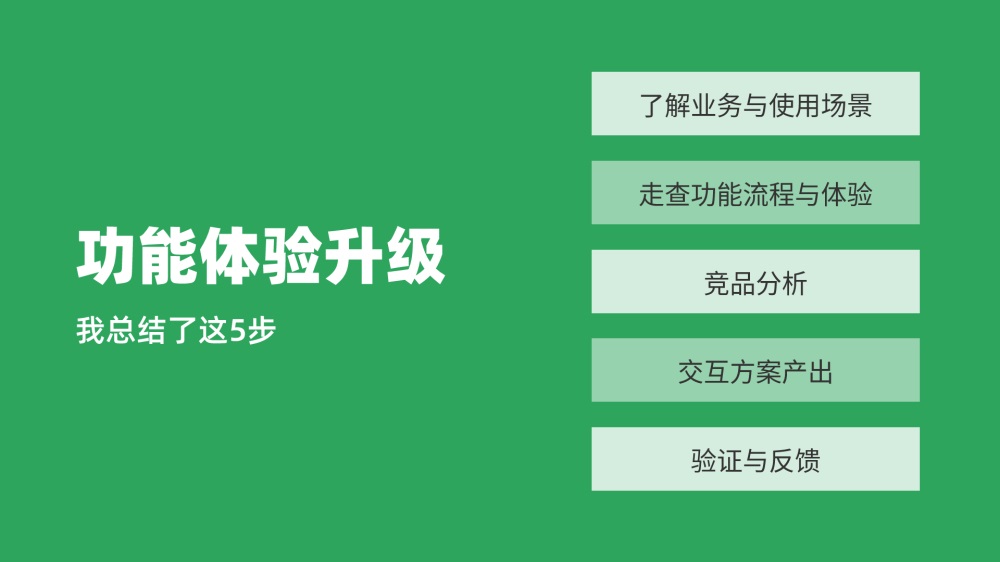 如何有效對(duì)功能做體驗(yàn)升級(jí)？我總結(jié)了5個(gè)步驟！