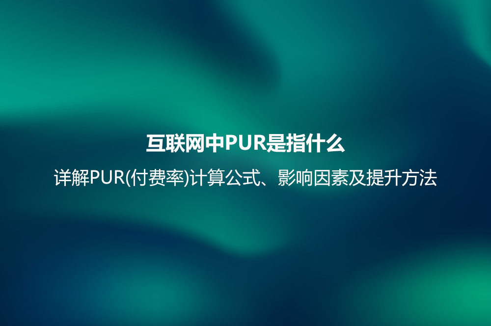 互聯(lián)網(wǎng)中PUR是指什么？詳解PUR(付費(fèi)率)計(jì)算公式、影響因素及提升方法