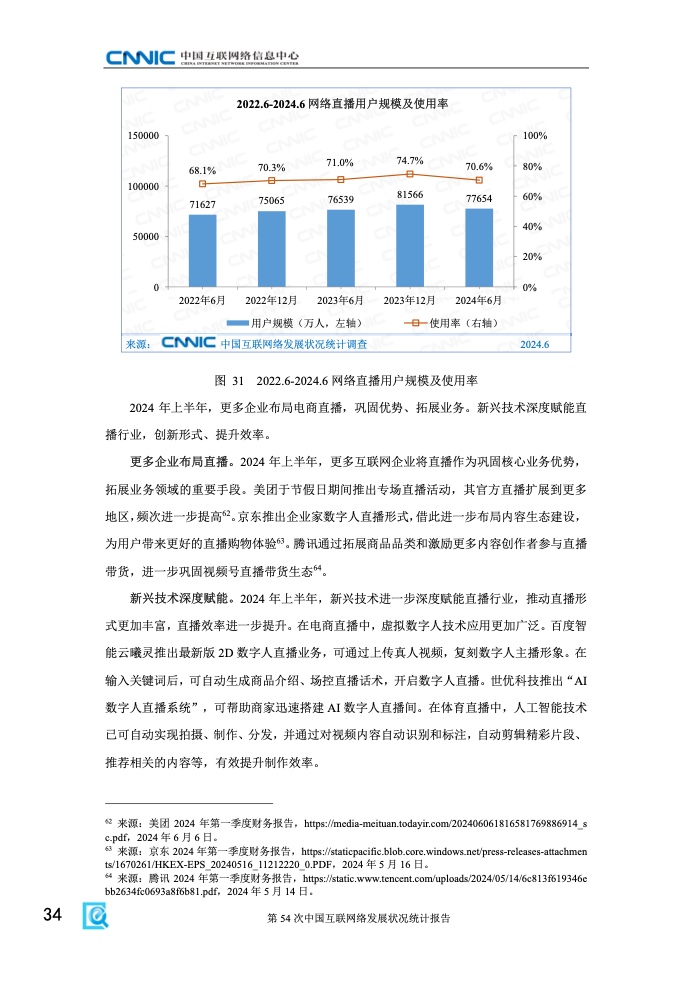 第54次中國互聯網絡發(fā)展狀況統(tǒng)計報告(圖40)