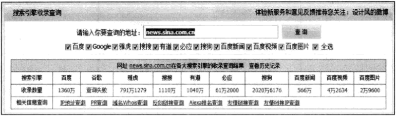鏈接網(wǎng)站的網(wǎng)頁收錄量